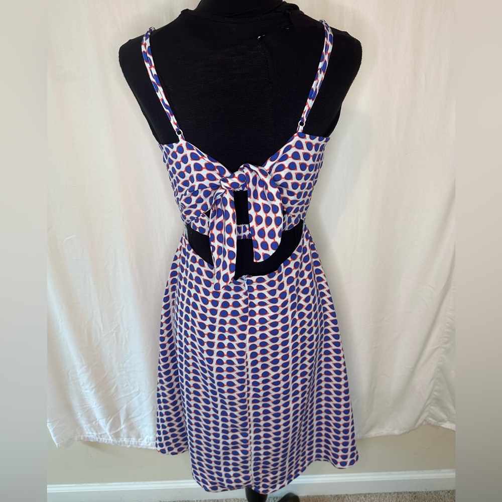 MOLLY BRACKEN Womens Sunglasses Motif Dress - Sz M Sleeveless Blue Orange #652 - Picture 5 of 9
